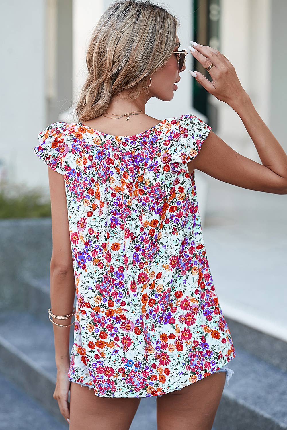 Rosie Floral Flutter Tank Top
