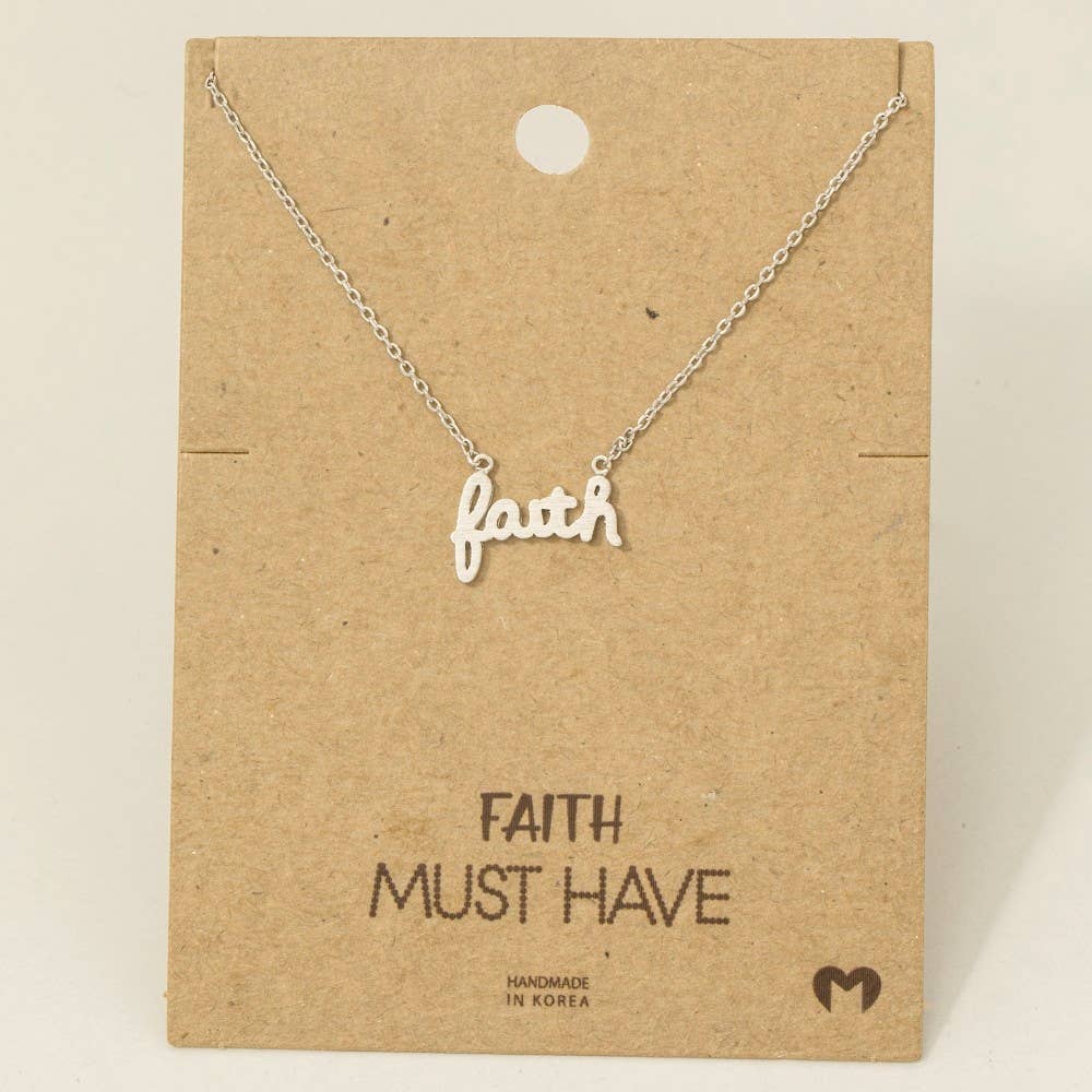 Handwritten Faith Pendant Necklace