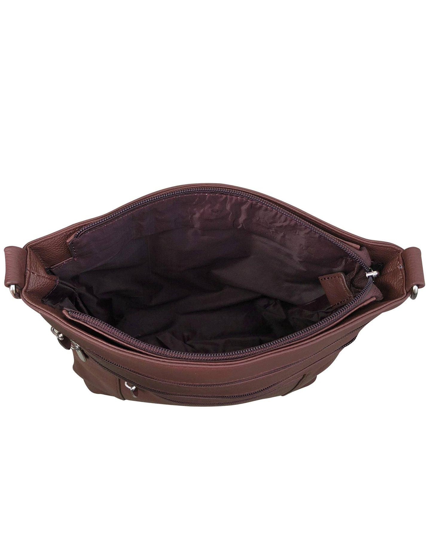 Genuine Cowhide Leather Crossbody: Brown