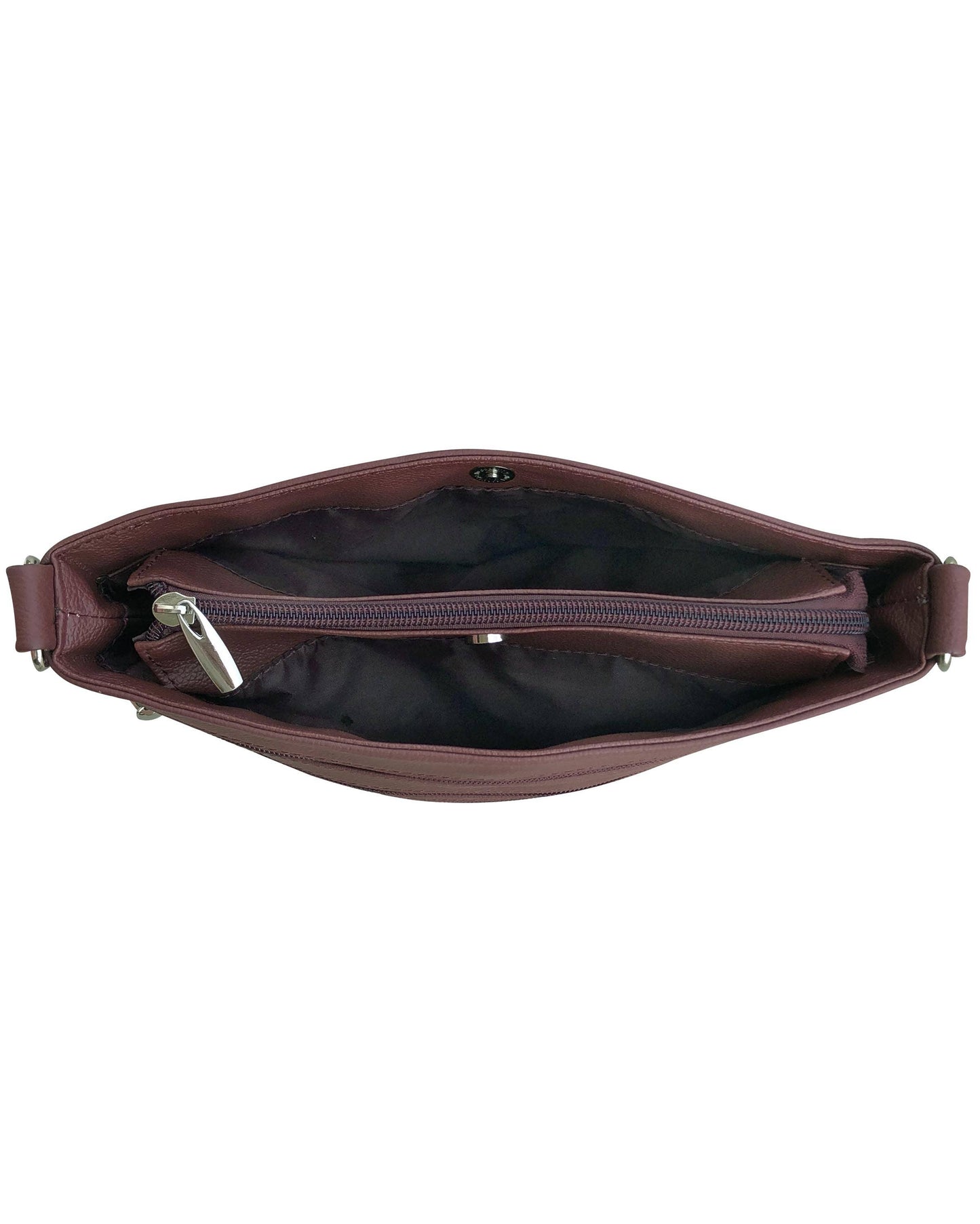 Genuine Cowhide Leather Crossbody: Brown