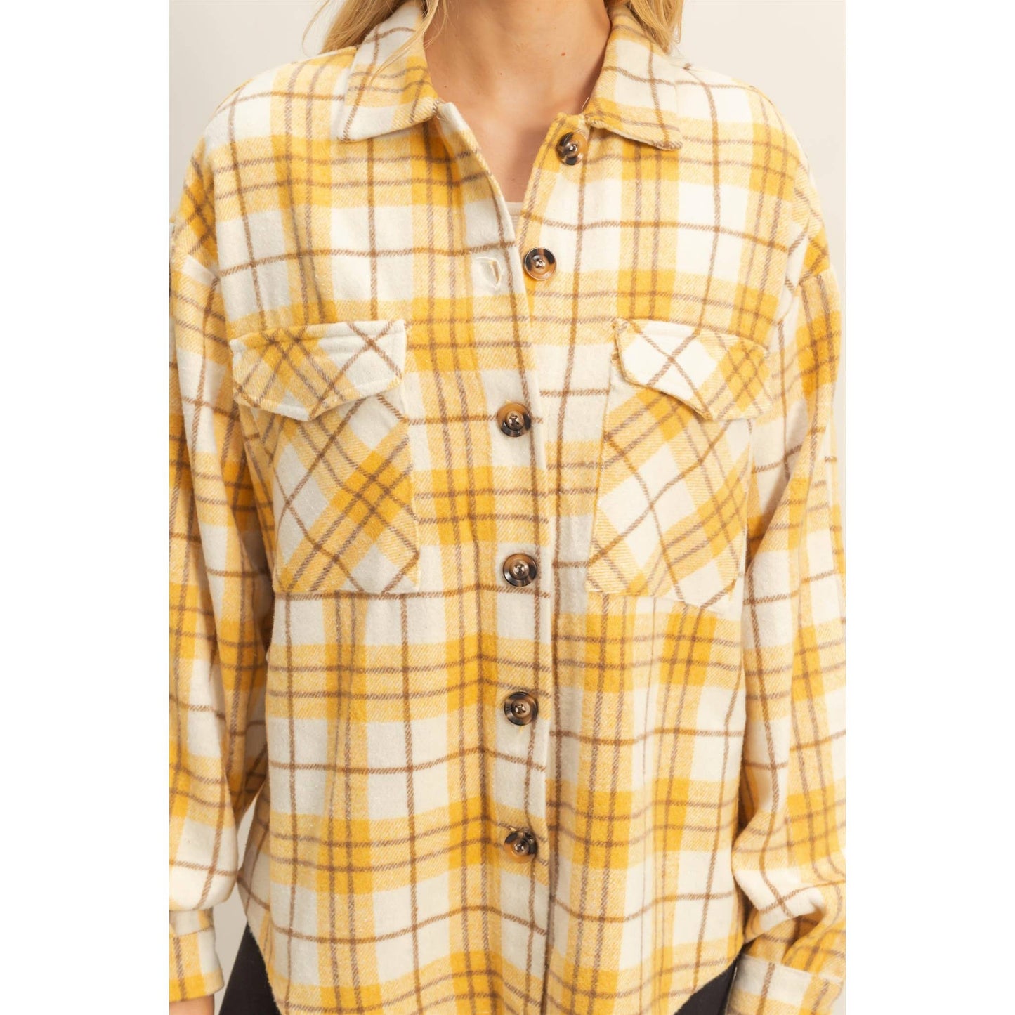 Alexandra Yellow Plaid Shacket