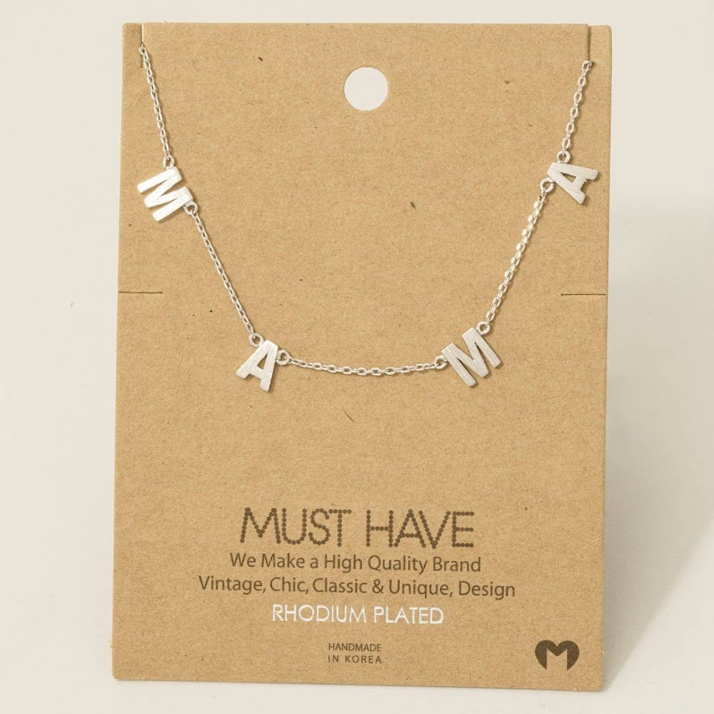 Gold Dipped Mama Station Charm Necklace: G