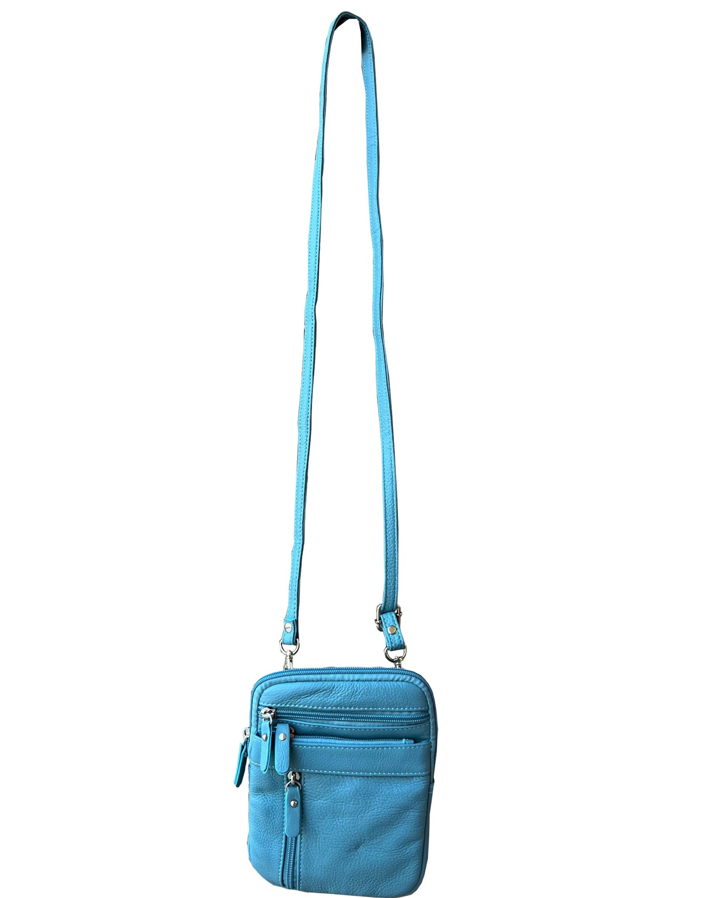 Genuine Cowhide Leather Crossbody: Light brown