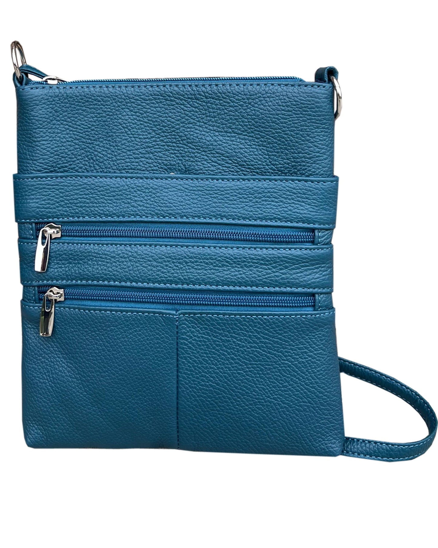 Genuine Cowhide Leather Crossbody Bag: Light Brown
