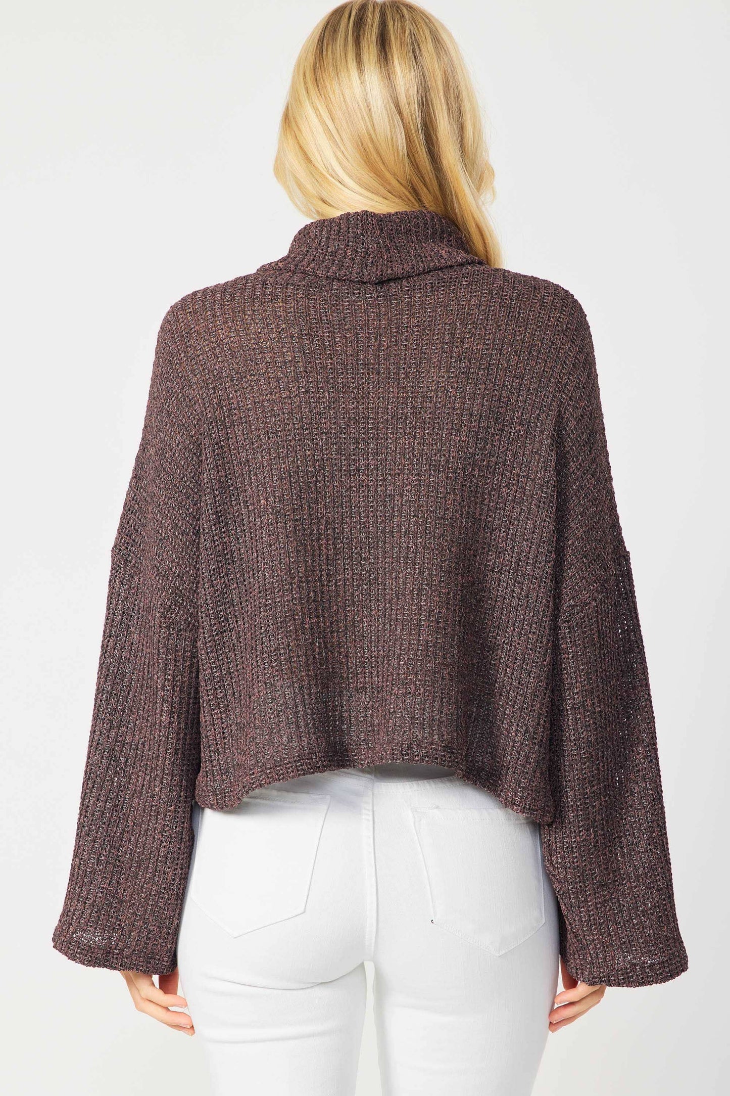 Whitney Turtleneck Soft Knit Top - Deep Purple