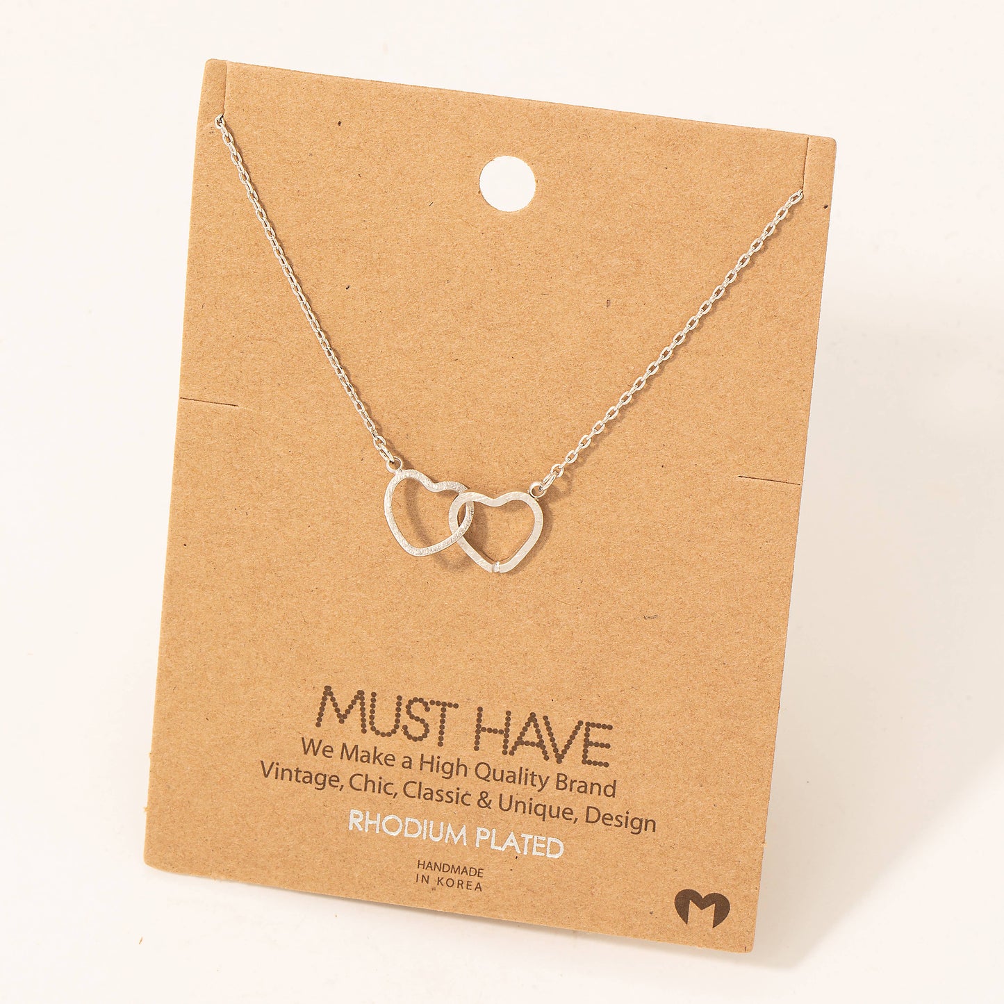 Gold Dipped Heart Link Charm Necklace: G