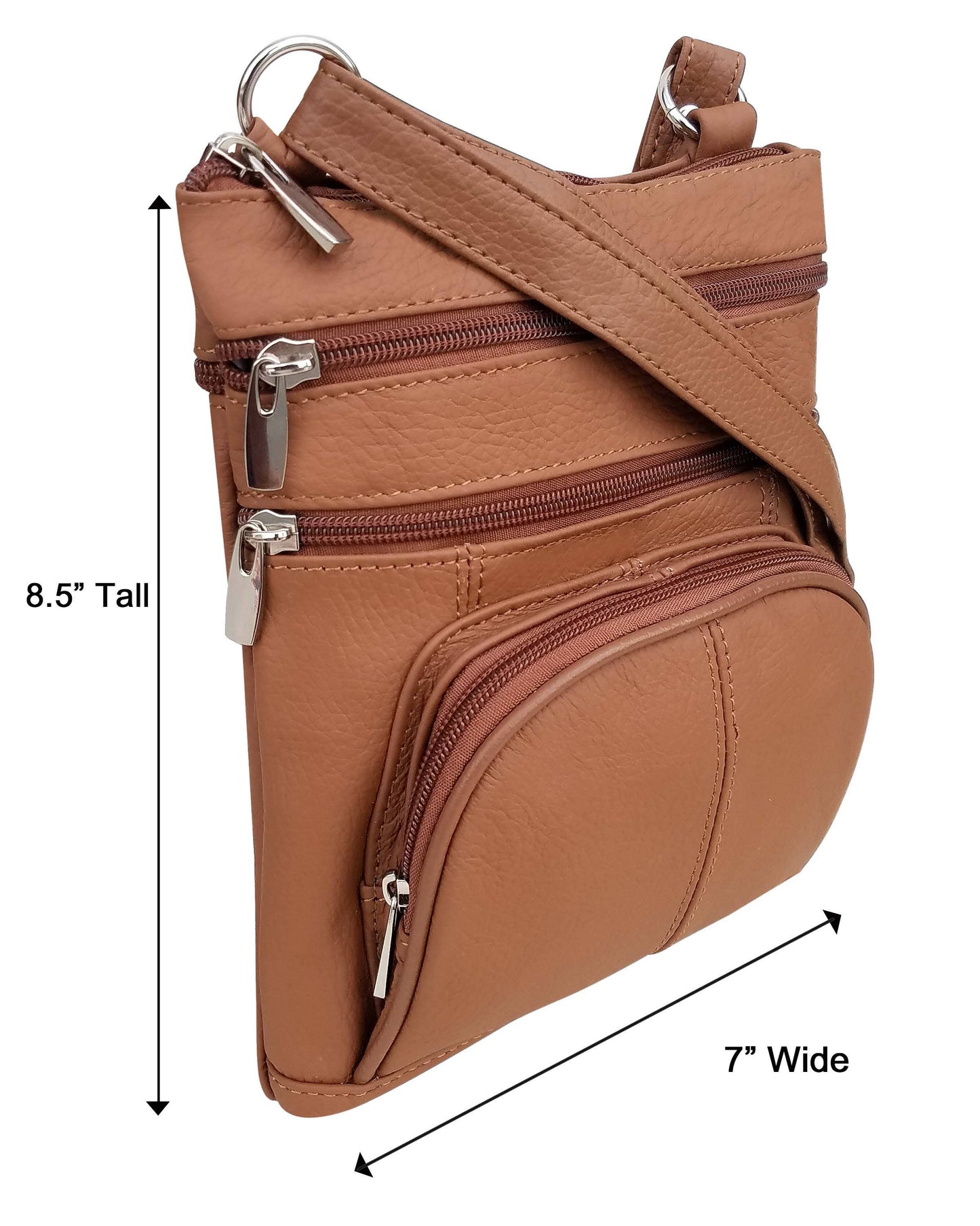 Cowhide Leather Crossbody With Phone Pocket: Cream