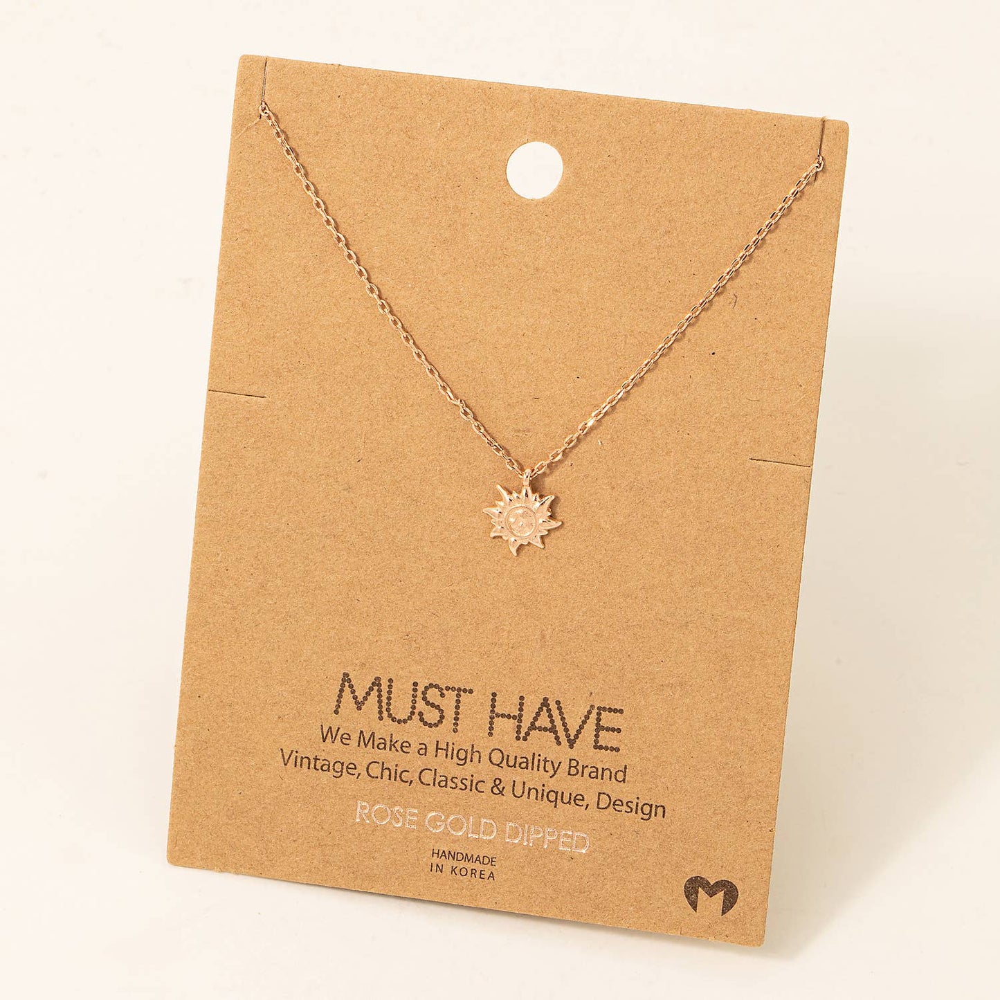 Mini Sun Pendant Necklace: G