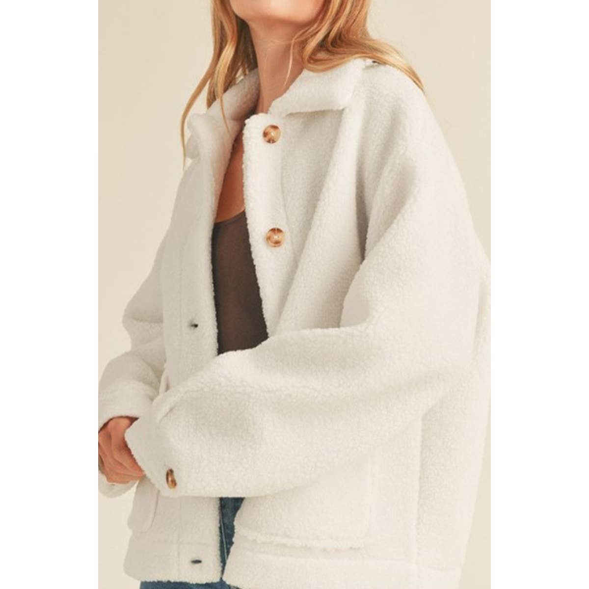 Jade Sherpa Shirt Shacket