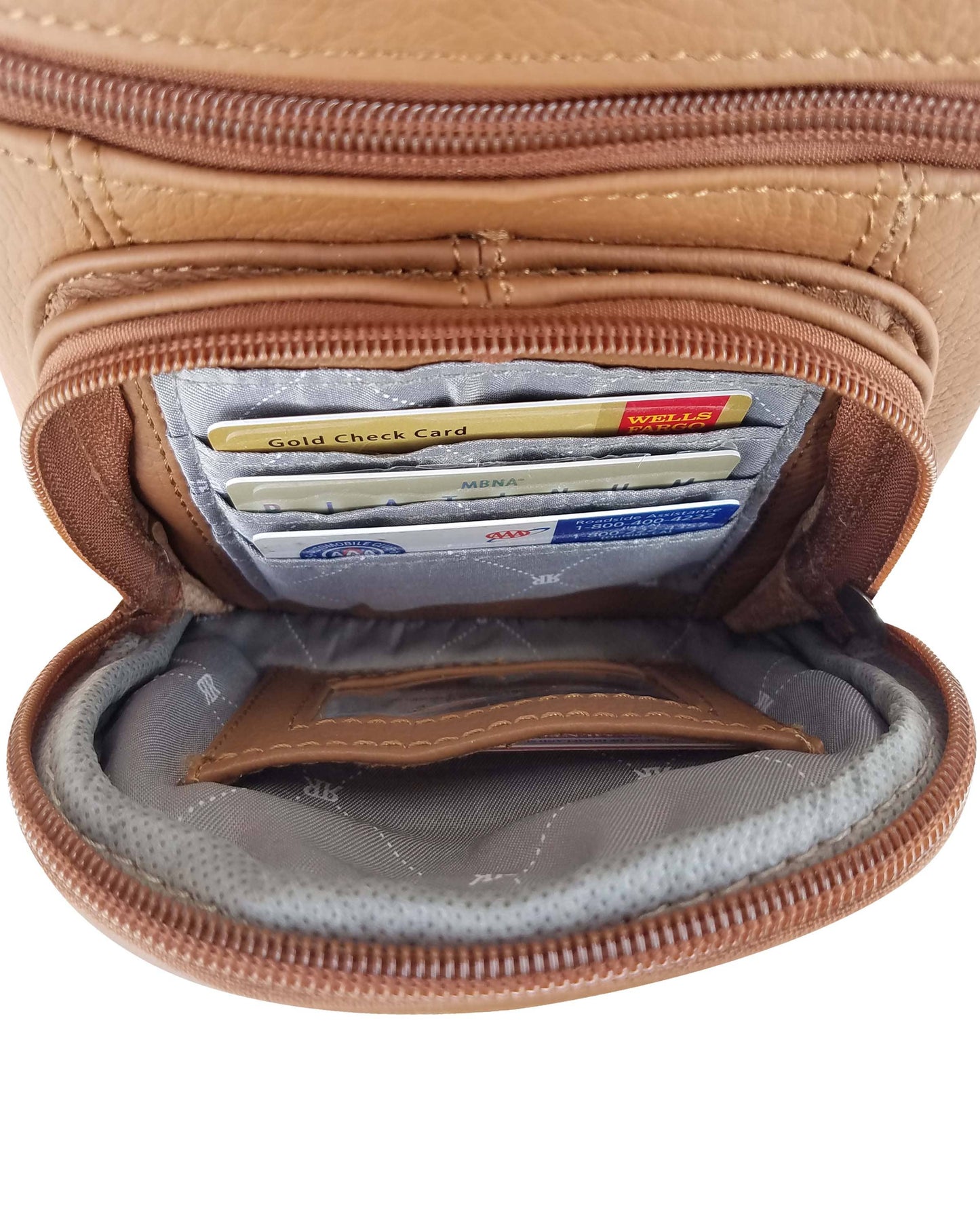 Cowhide Leather Crossbody With Phone Pocket: Cream