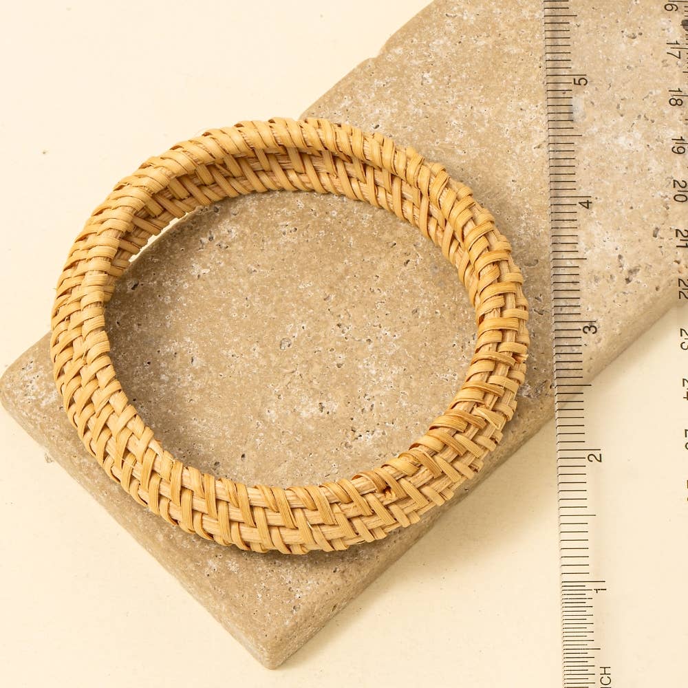 Straw Basket Weave Bangle Bracelet: KA