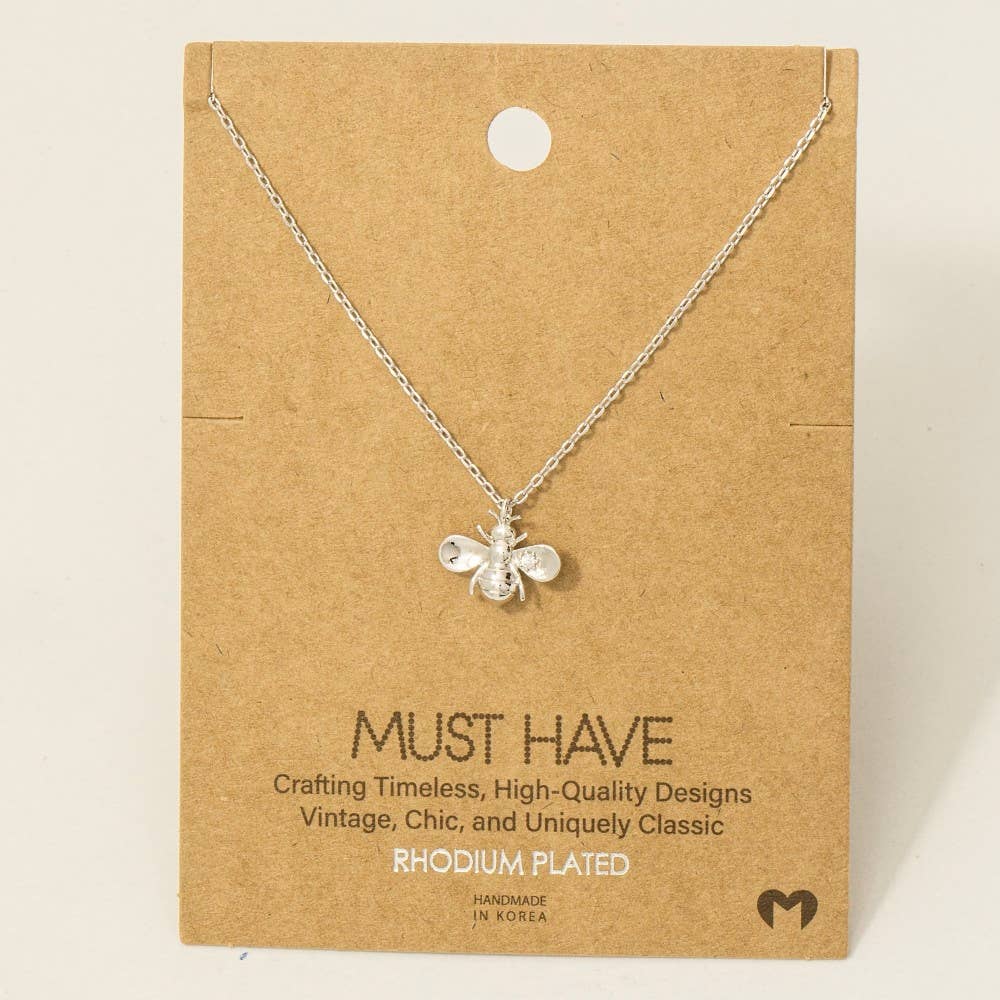 Gold Dipped Bee Pendant Necklace: G