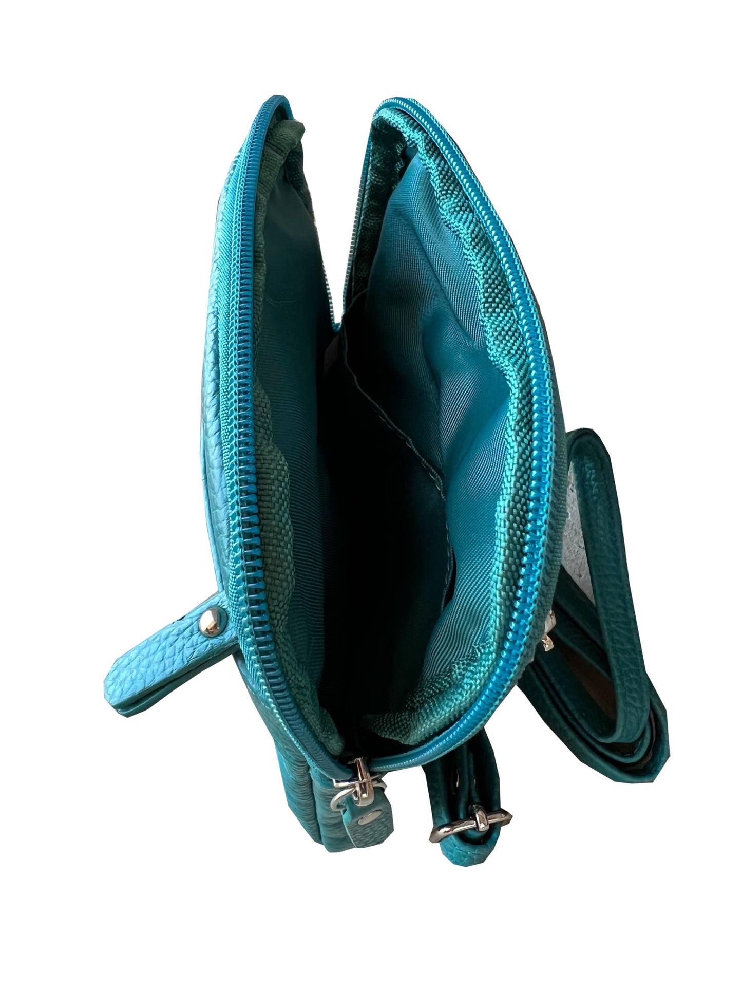 Genuine Cowhide Leather Crossbody: Black