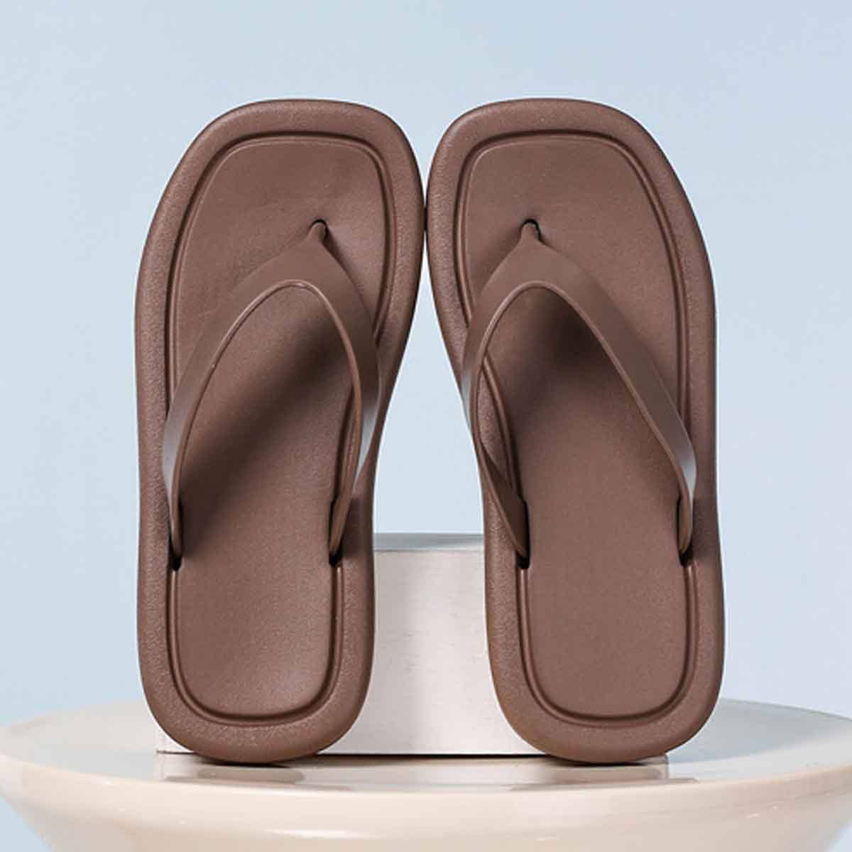 CASUAL FLIP-FLOPS BEACH SLIPPERS_CWSHS0699: Black / (7.5) 1