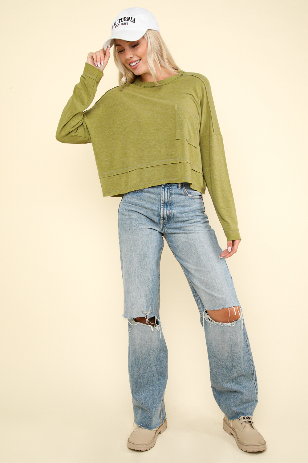 Amanda Oversized Knit Top - Green