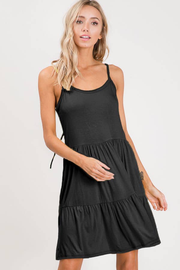 Bailey Black Casual Tiered Dress