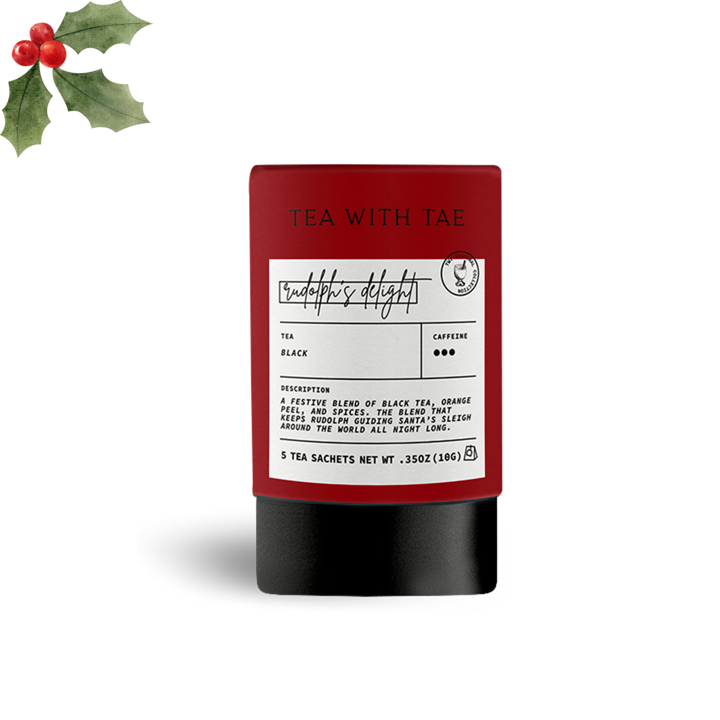 Rudolph's Delight Holiday Mini Tube Gift (5 tea bags)