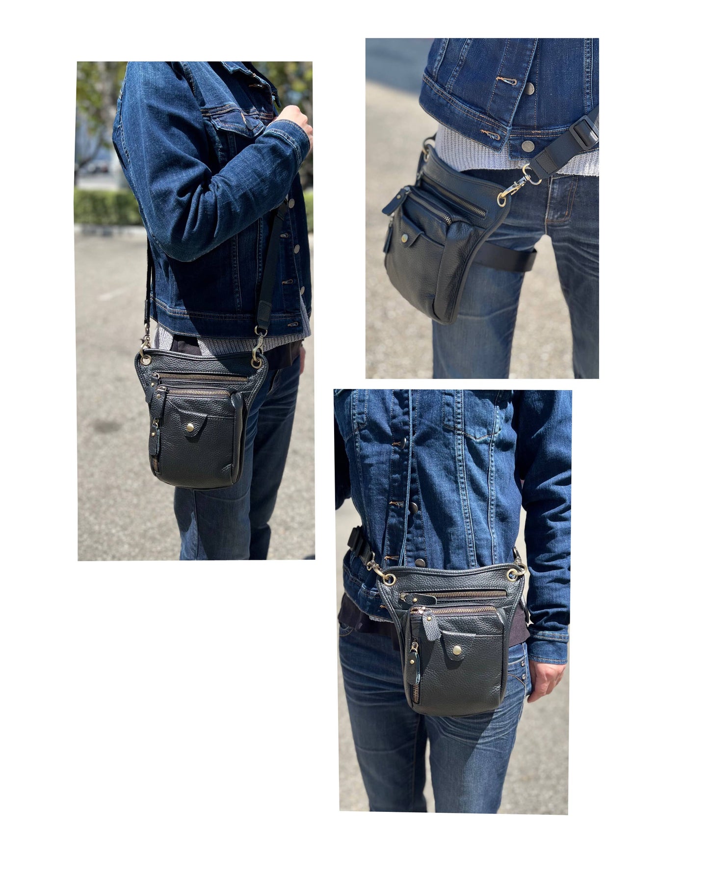Cowhide Crossbody Saddle Bag/Shoulder Bag/Convertable Fanny Pack: Brown