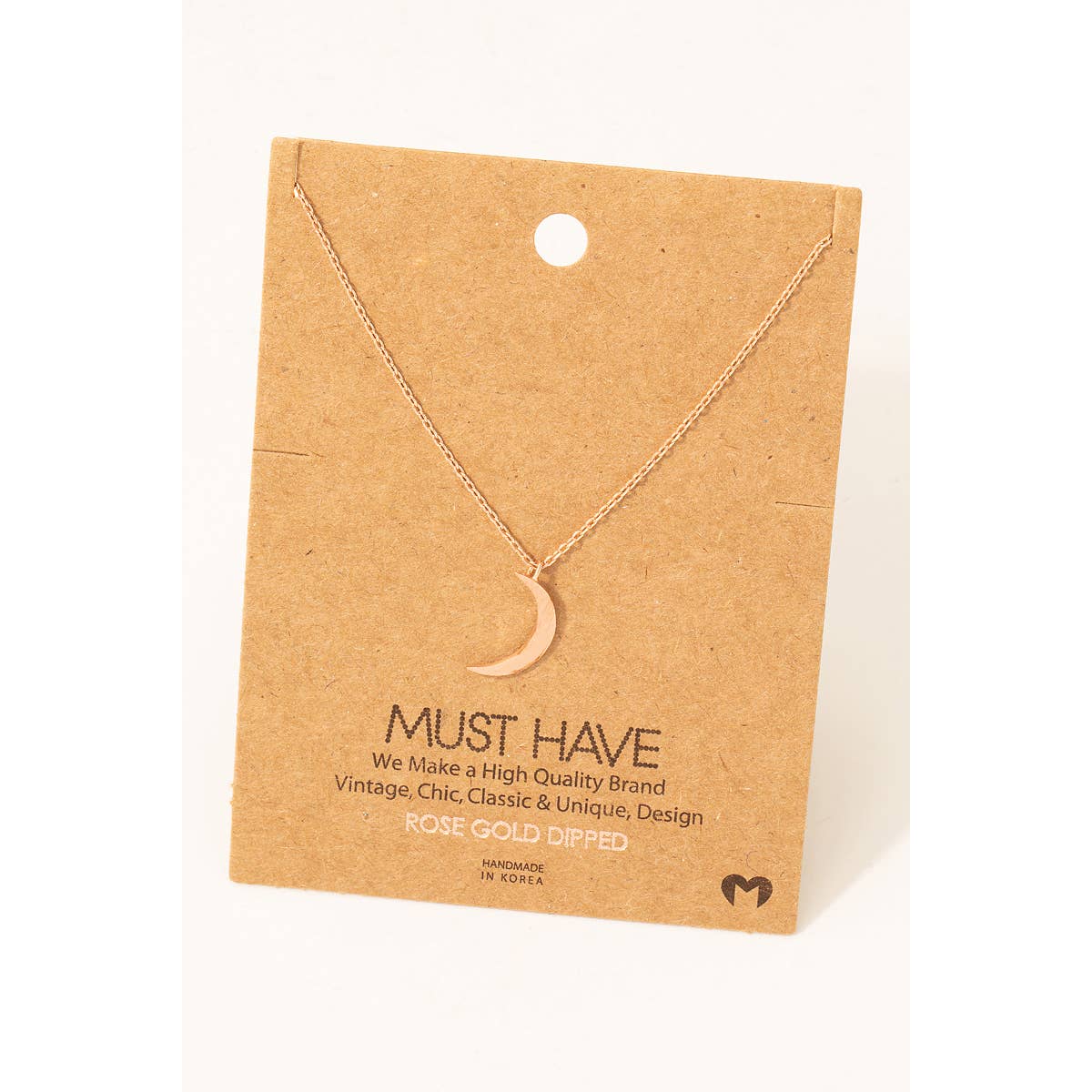 Moon Crescent Pendant Necklace: G