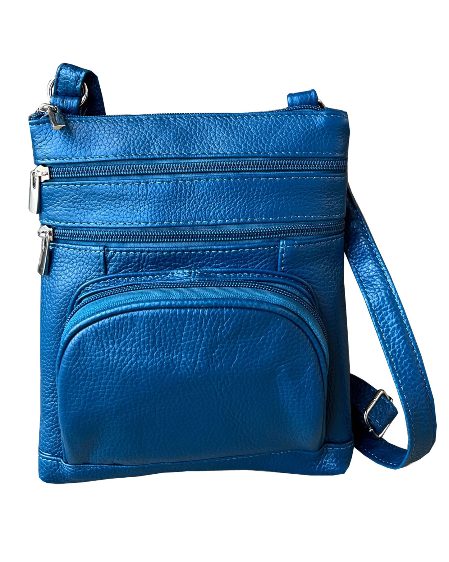 Cowhide Leather Crossbody With Phone Pocket: Brown
