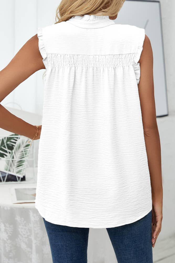 Charlee Frill Tank - Army Green