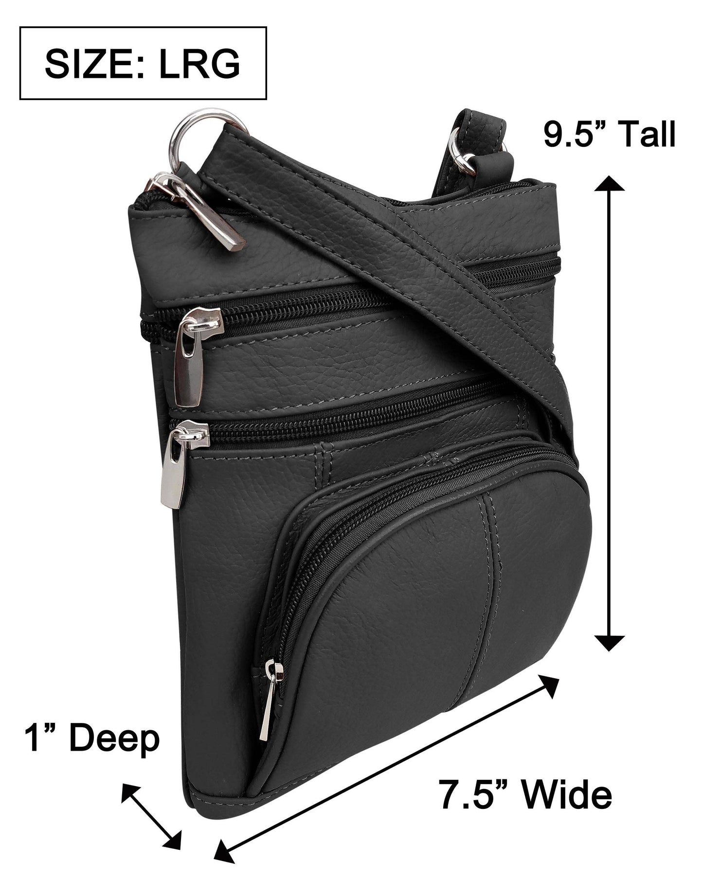 Cowhide Leather Crossbody With Phone Pocket: Brown