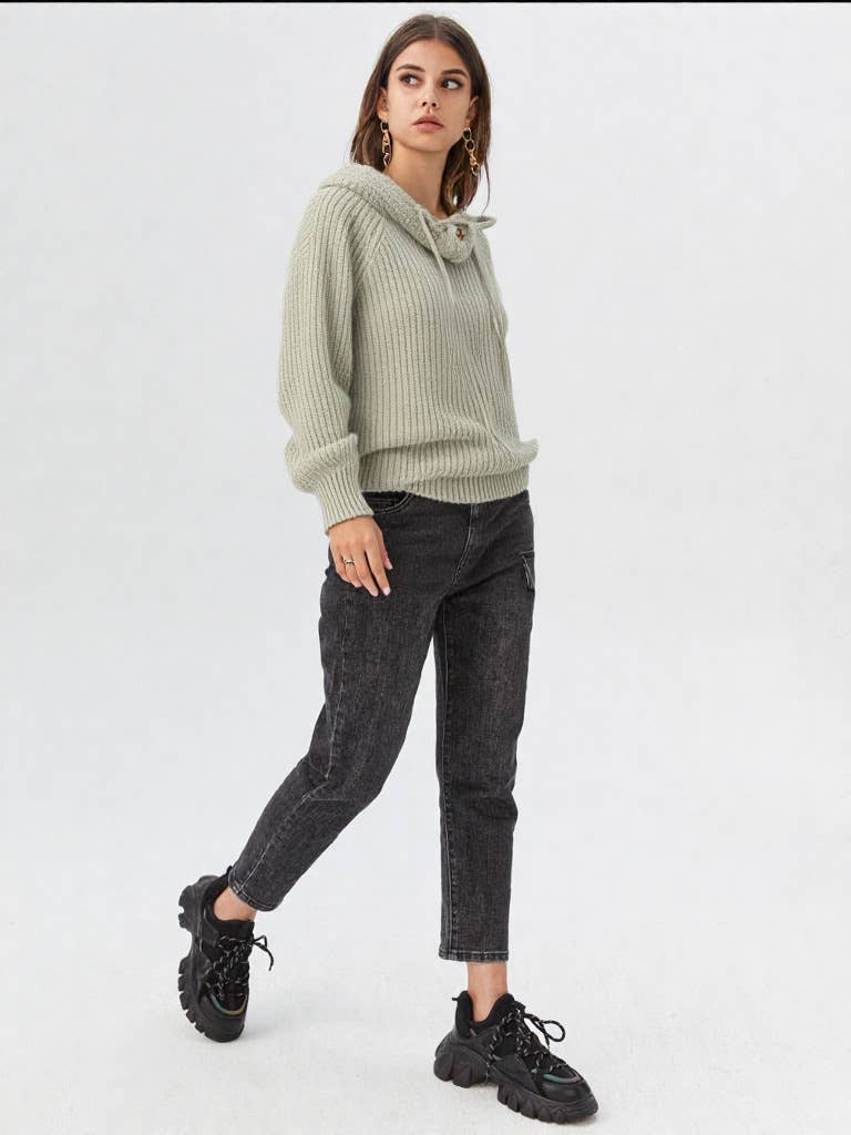 Brenna Baclava Hoodie Soft Knit Sweater