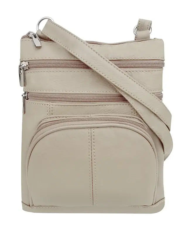 Cowhide Leather Crossbody With Phone Pocket: Brown