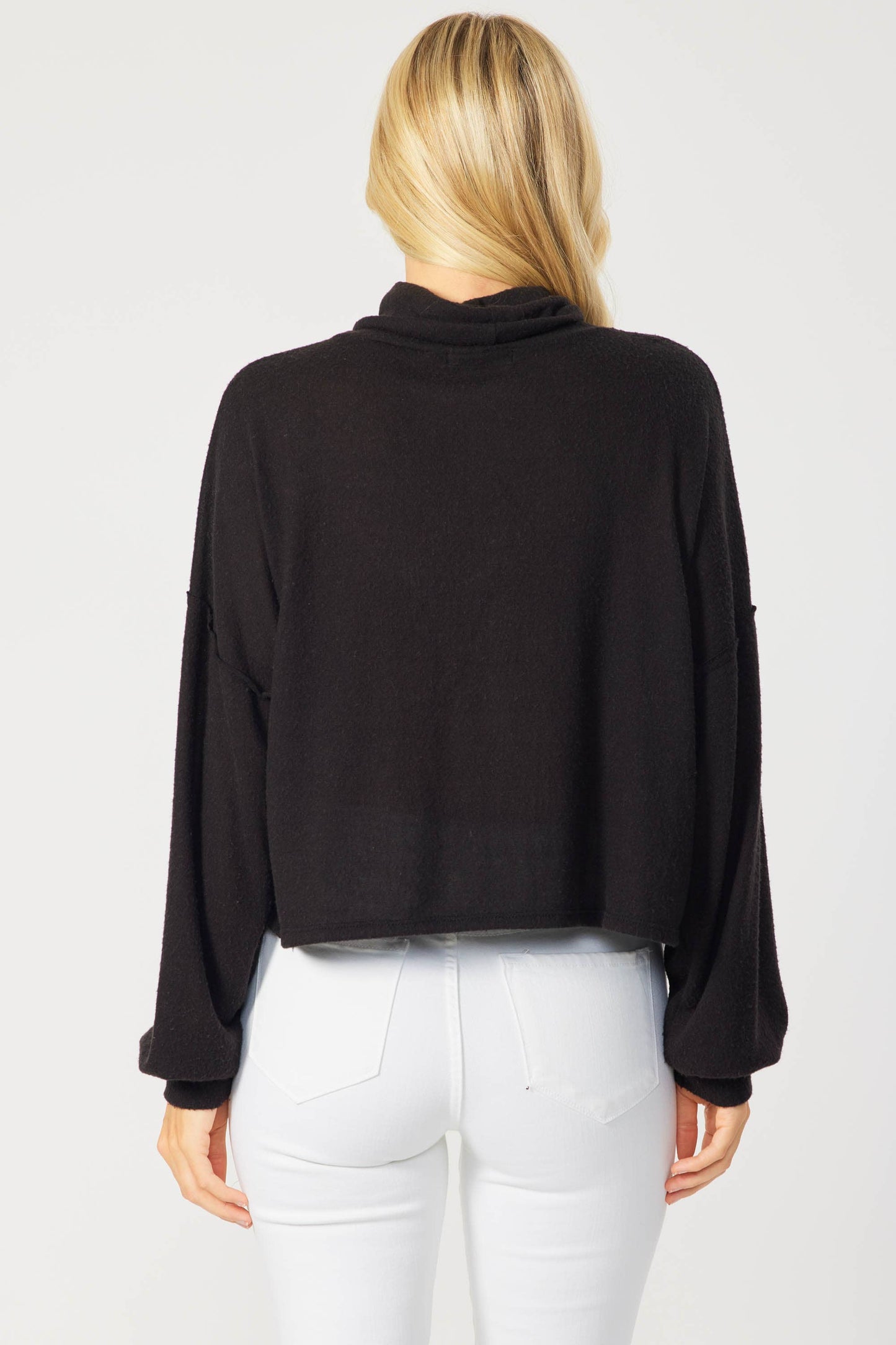 Bree Brushed Knit Cashmere Soft Pullover - Black