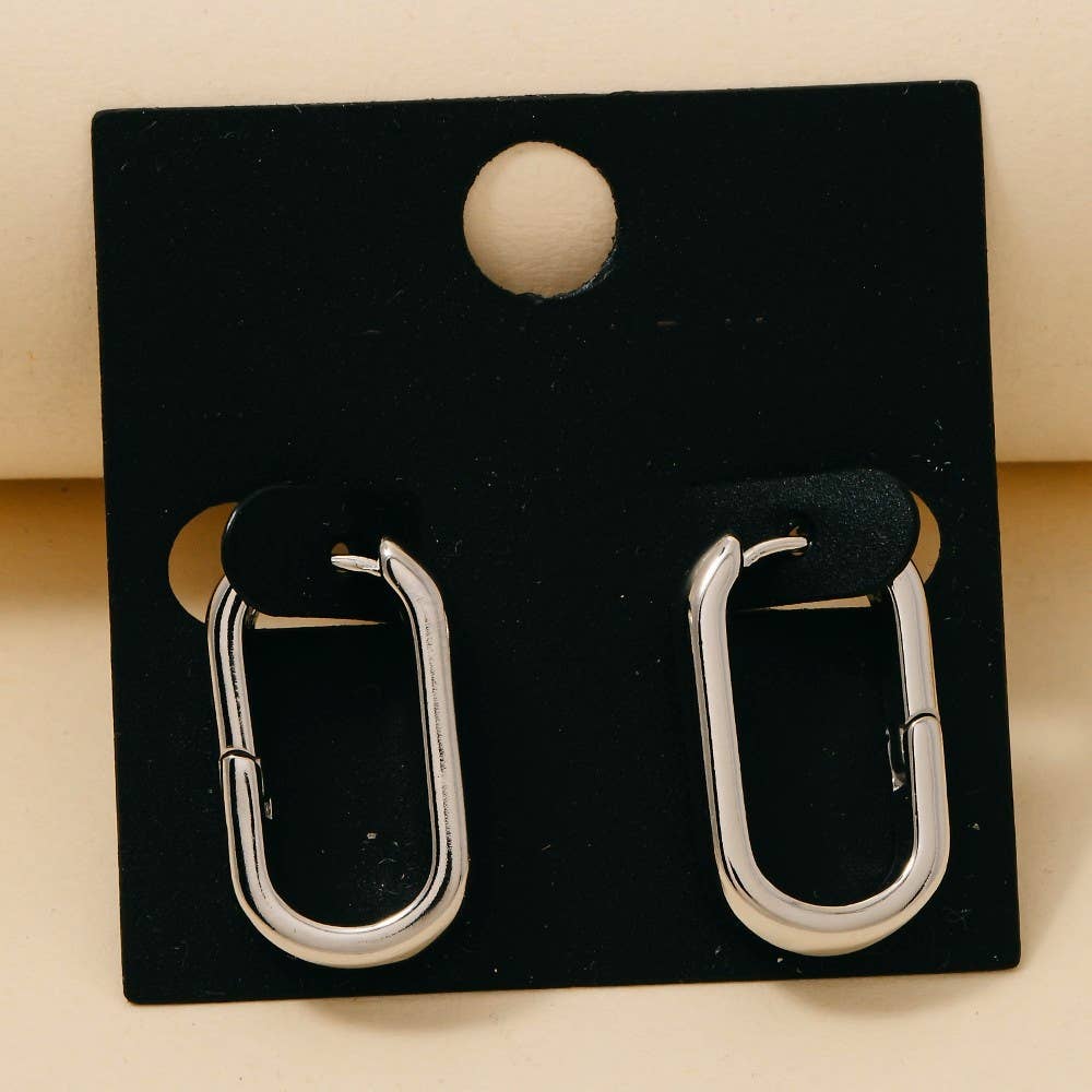 Gold Dipped Wide Oval Hinge Hoop Earrings: Gold