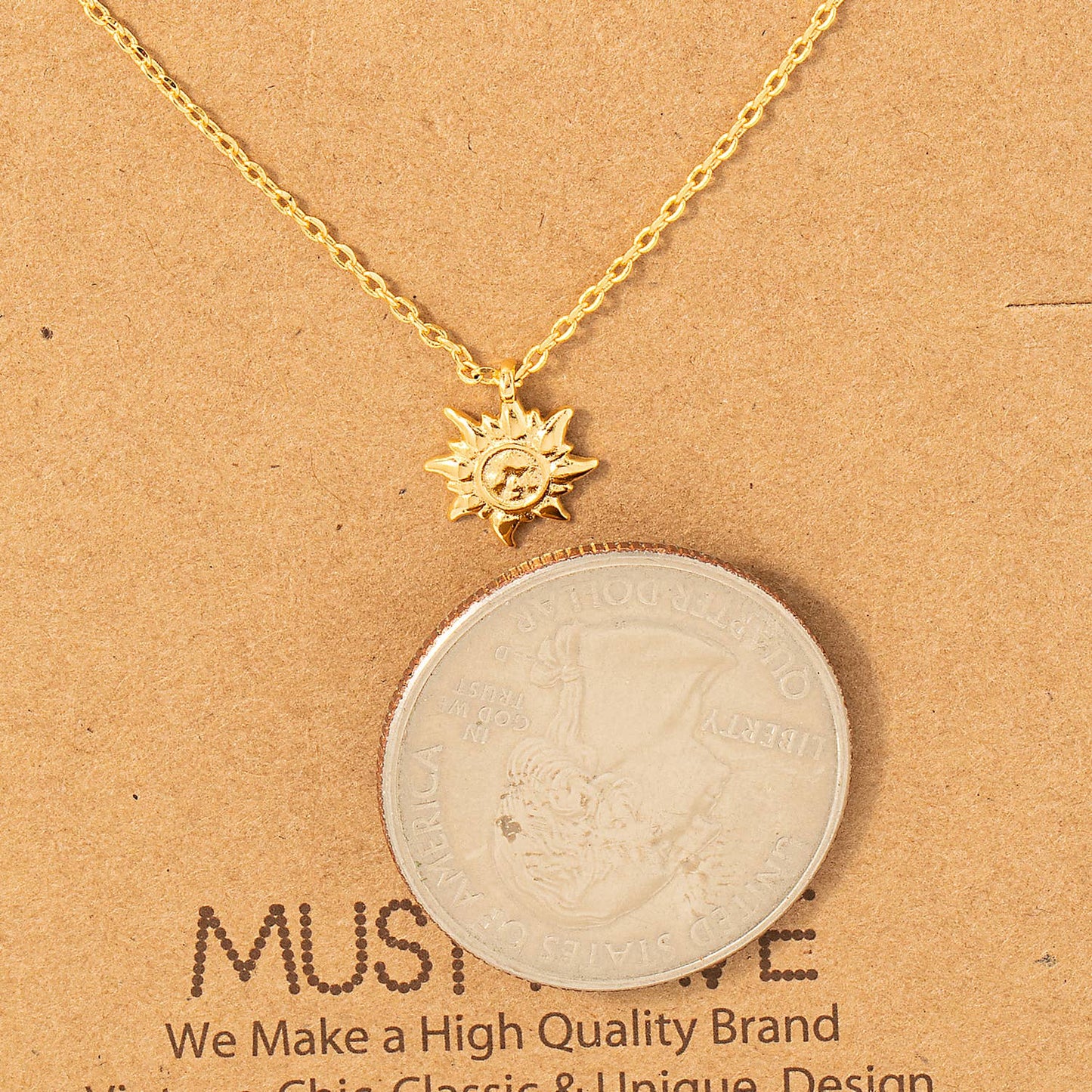 Mini Sun Pendant Necklace: G