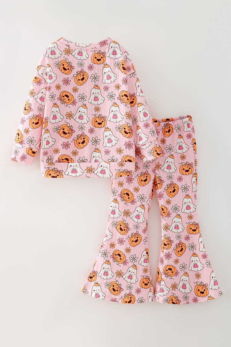 Pumpkin & ghost printed girls 2 piece set. OFG63144 AMY: 2XS