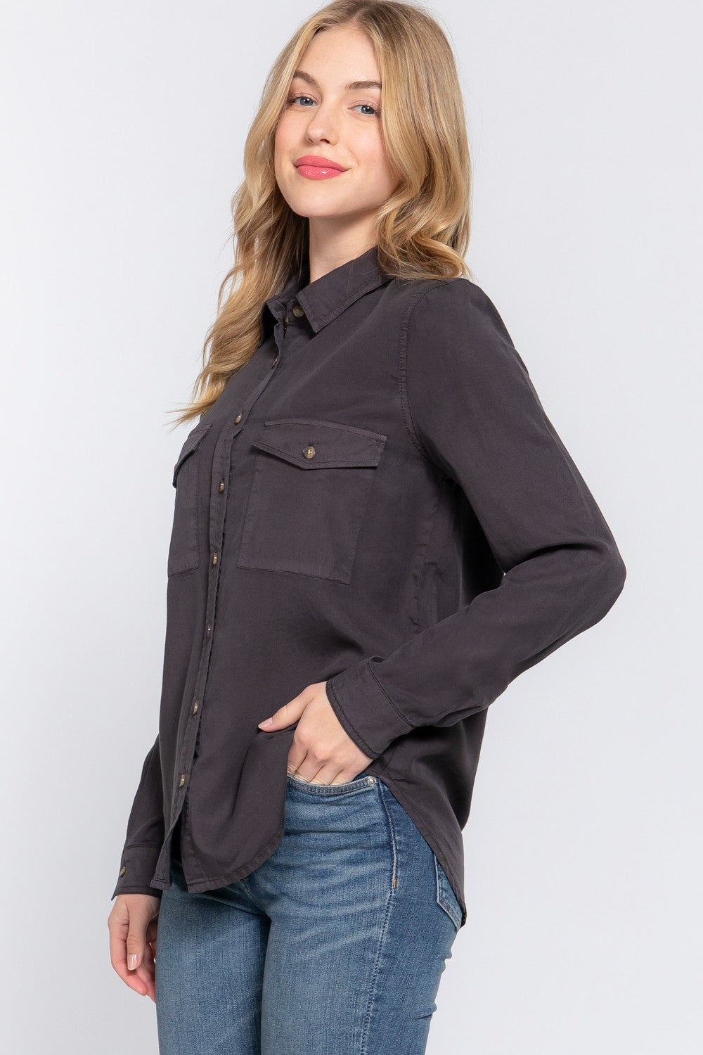 Tatum Button Up Tencel Top