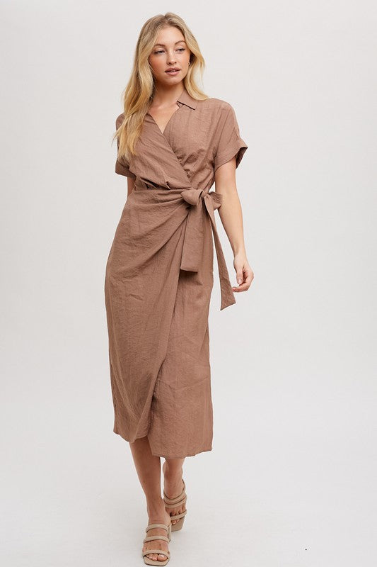 Tori Tie Front Midi Dress