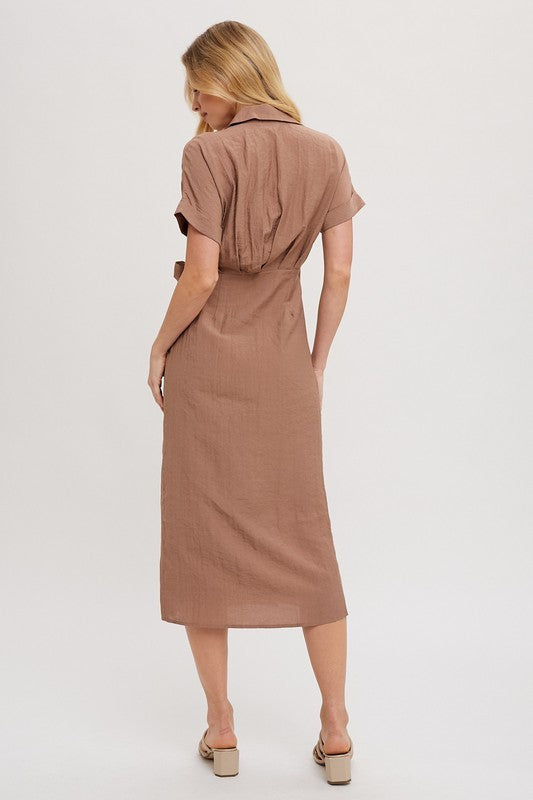 Tori Tie Front Midi Dress