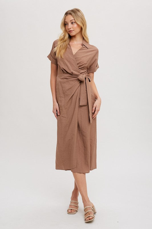 Tori Tie Front Midi Dress