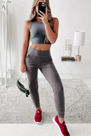 Gray Exposed Seam Smooth Joggers BEST SELLER!