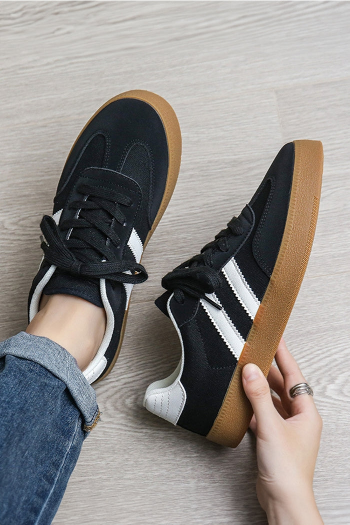 Striped Lace Up Sneakers (Two Colors)