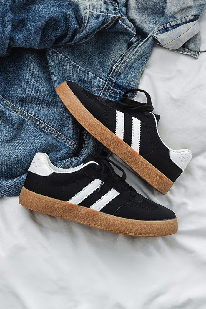 Striped Lace Up Sneakers (Two Colors)