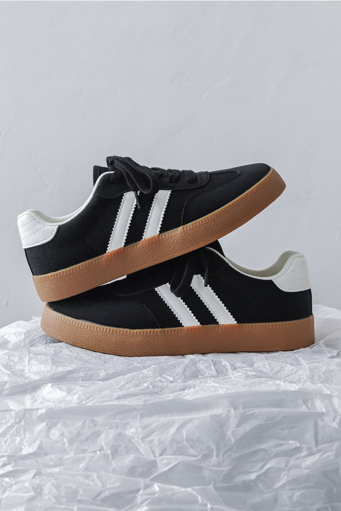 Striped Lace Up Sneakers (Two Colors)
