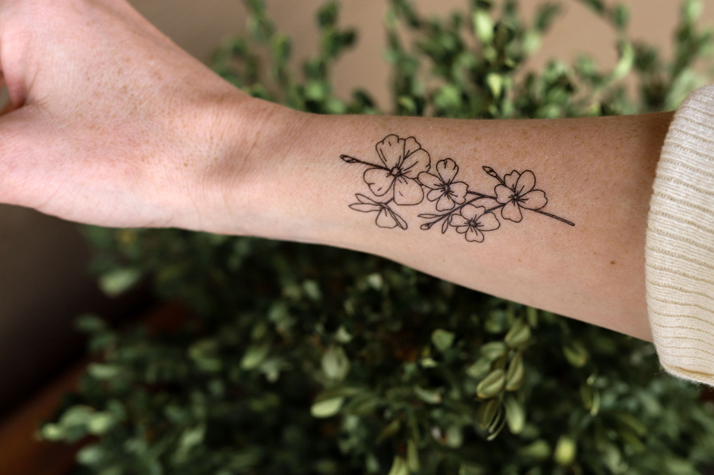 Hand Drawn Floral Temporary Tattoos 9 Designs in Sets of 2