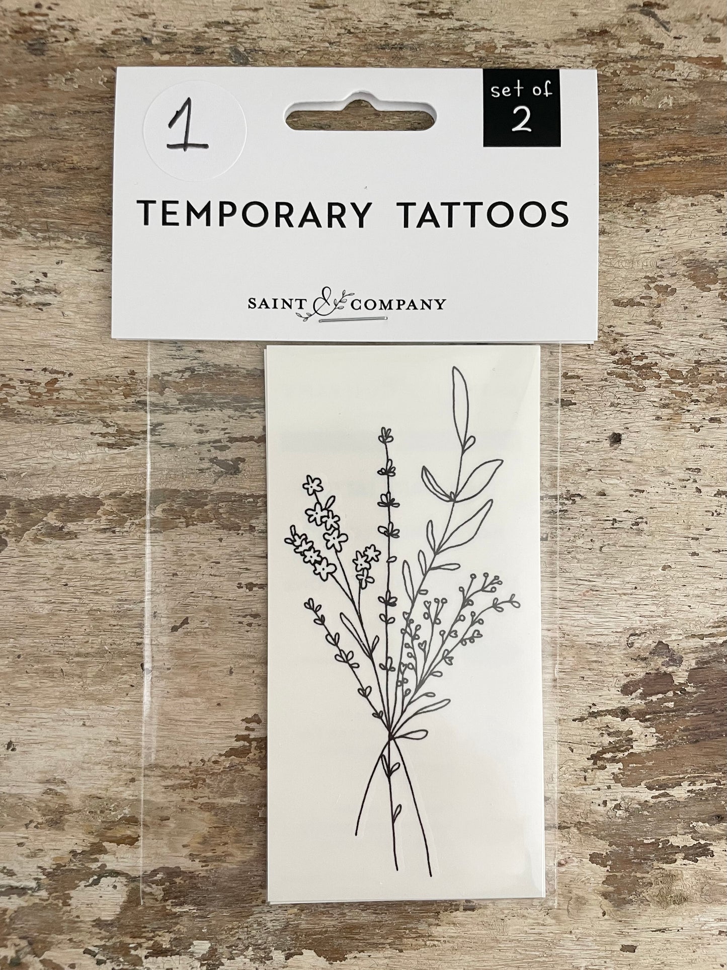 Hand Drawn Floral Temporary Tattoos 9 Designs in Sets of 2