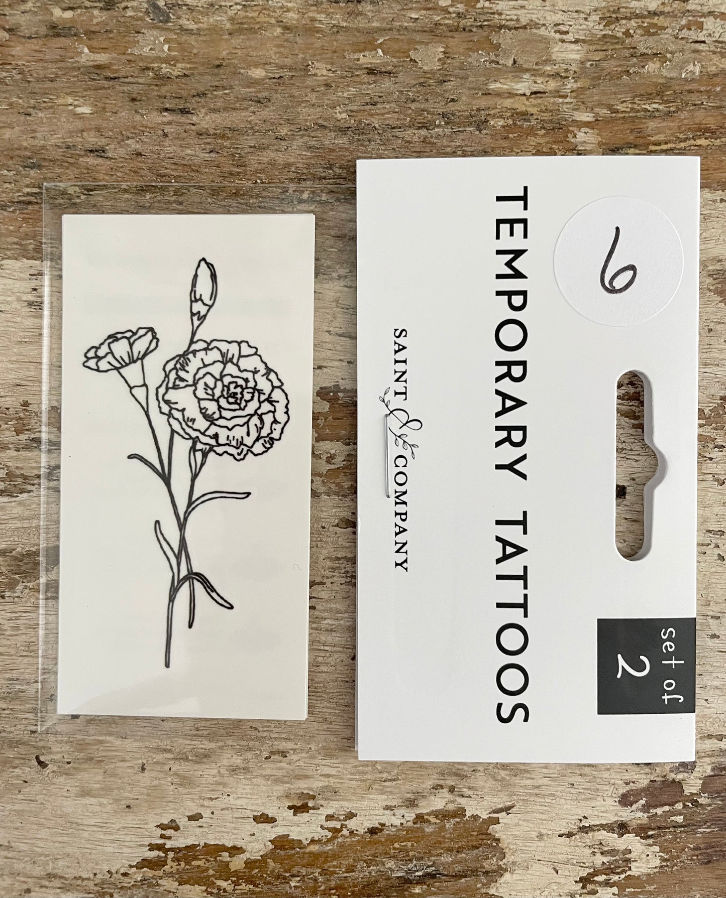 Hand Drawn Floral Temporary Tattoos 9 Designs in Sets of 2