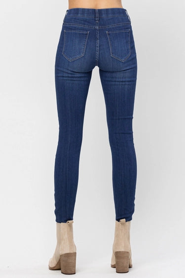 Pull On Mid Rise Skinny Jeans - Dark Wash