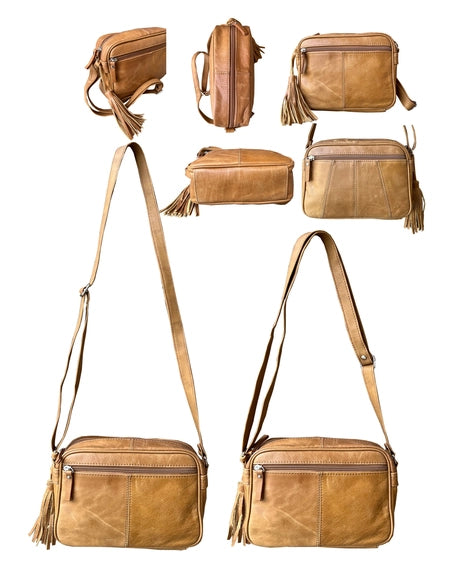 Genuine Cowhide Leather Crossbody Black