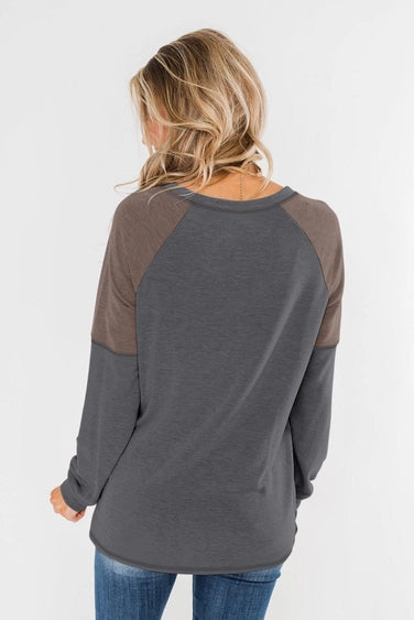 Brenna Color Block Raglan Tee (Reg and Plus Sizes)