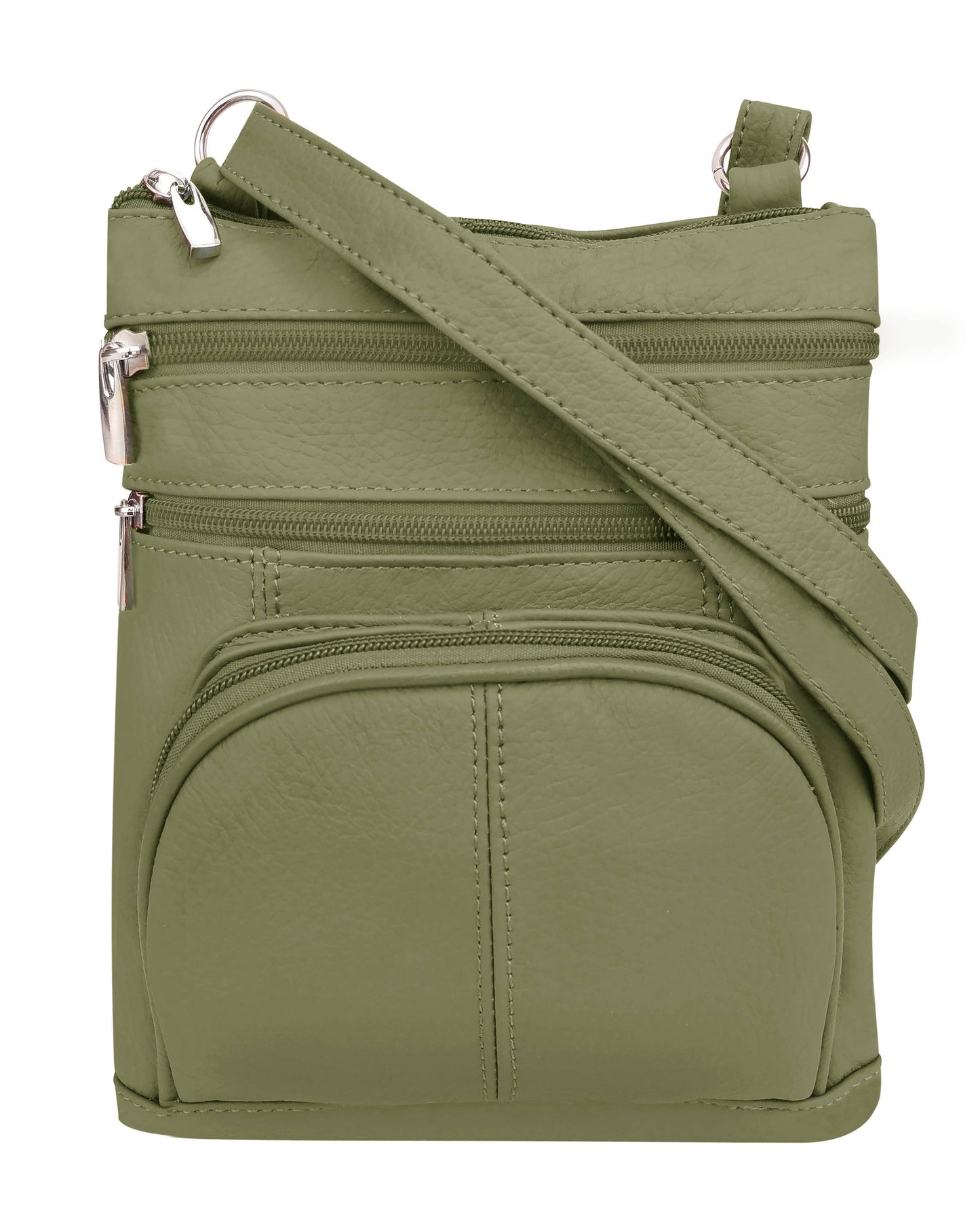 Cowhide Leather Crossbody With Phone Pocket: Brown