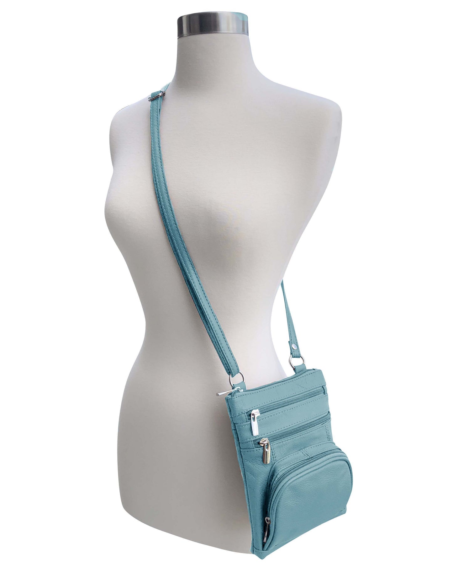 Cowhide Leather Crossbody With Phone Pocket: Brown