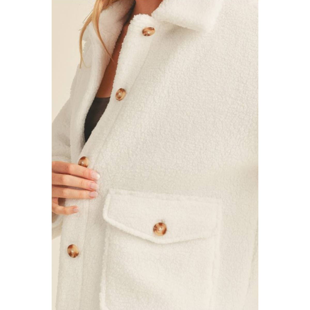 Jade Sherpa Shirt Shacket