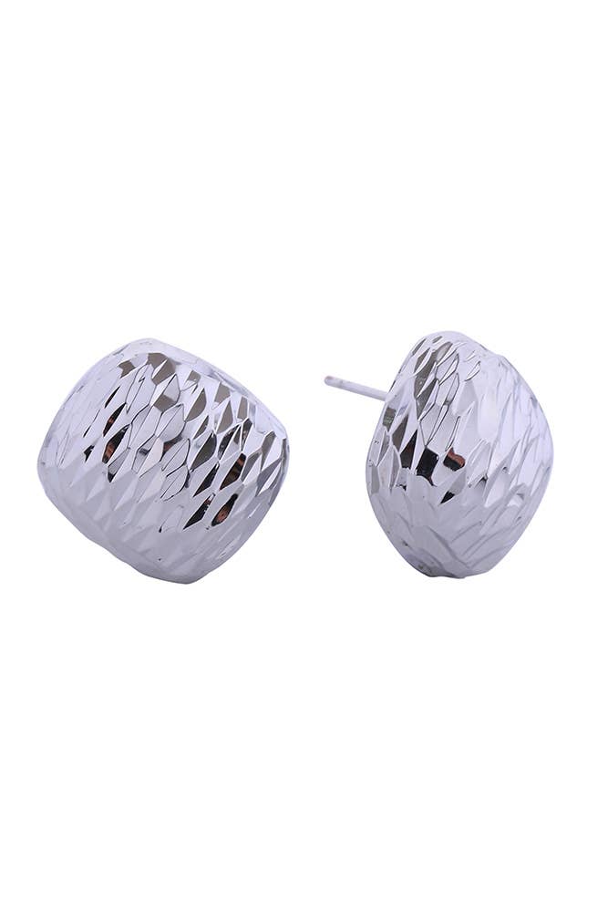 14K Textured Dome Post Earrings: Gold